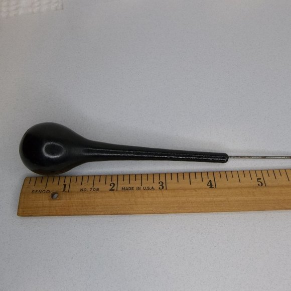 Antique Black Wood Bulb Hat Pin